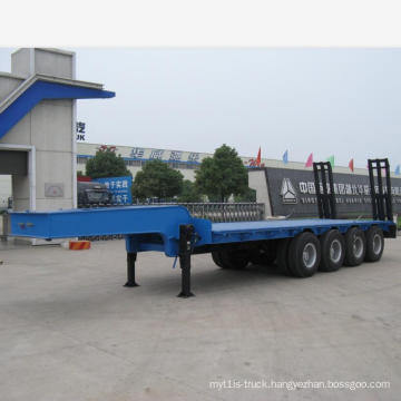 4 axle 14m excavator transport lowbed flatbed semi trailer